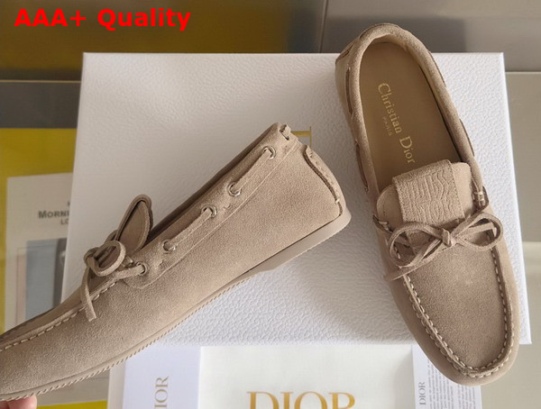 Dior Miss Dior Street Loafer in Nude Suede Calfskin Replica