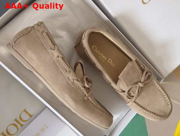 Dior Miss Dior Street Loafer in Nude Suede Calfskin Replica