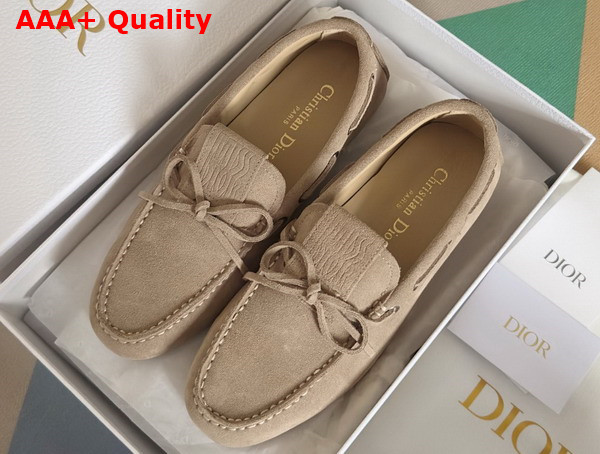Dior Miss Dior Street Loafer in Nude Suede Calfskin Replica