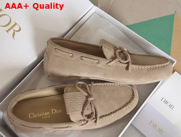 Dior Miss Dior Street Loafer in Nude Suede Calfskin Replica