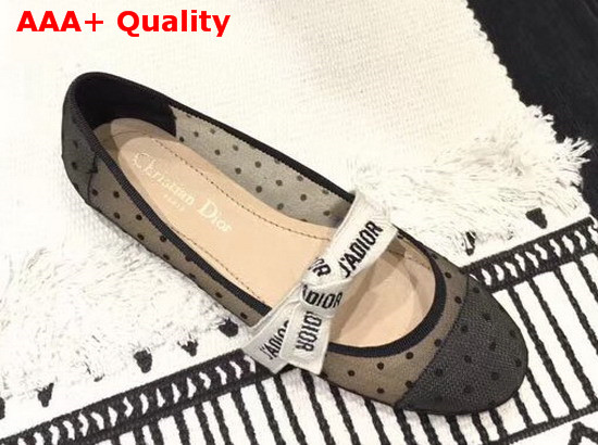 Dior Miss J adior Dotted Swiss Tulle Ballet Pump Replica