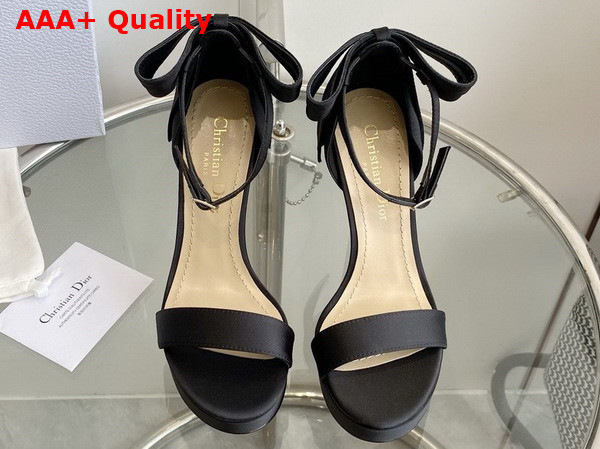 Dior Mlle Dior Heeled Sandal Black Satin Replica