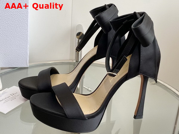 Dior Mlle Dior Heeled Sandal Black Satin Replica