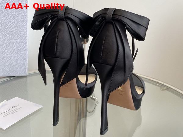 Dior Mlle Dior Heeled Sandal Black Satin Replica