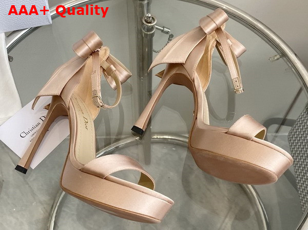 Dior Mlle Dior Heeled Sandal Rose Des Vents Satin Replica