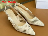 Dior Moi Slingback Pump Beige Mesh Cannage Embroidery Replica