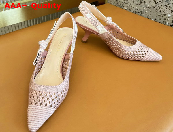 Dior Moi Slingback Pump Pink Mesh Cannage Embroidery Replica