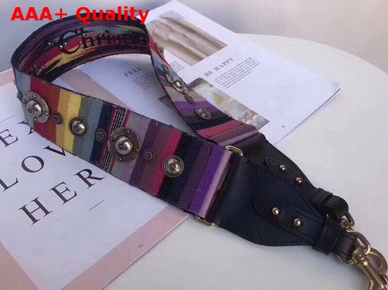 Dior Multi Coloured Canvas Shoulder Strap with Medallions Replica
