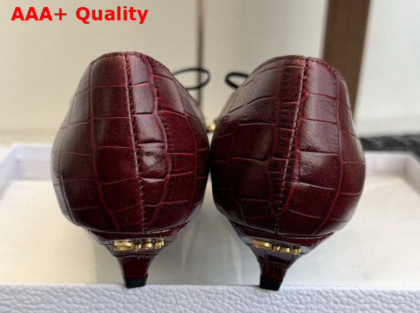 Dior Muse Pump Black and Burgundy Crocodile Printed Calfskin Replica