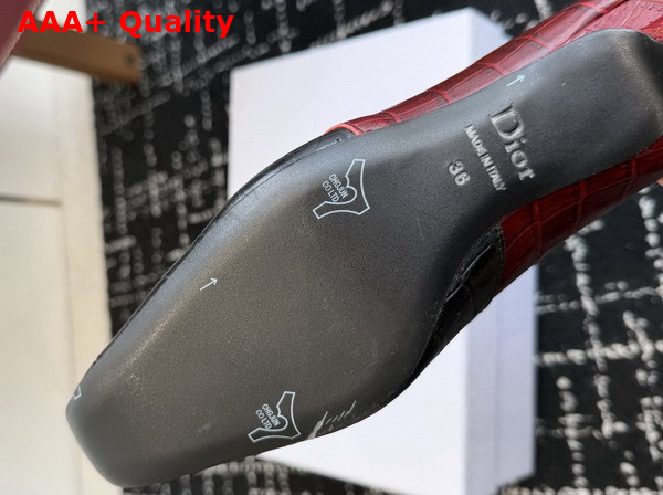 Dior Muse Pump Black and Burgundy Crocodile Printed Calfskin Replica