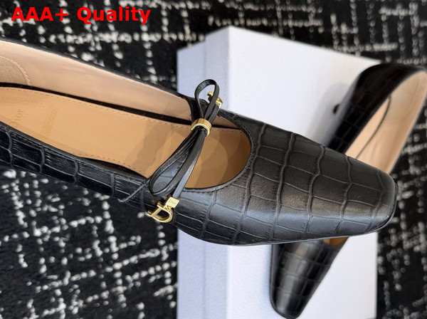 Dior Muse Pump in Black Crocodile Printed Calfskin Replica