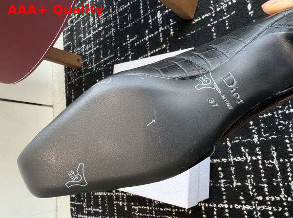 Dior Muse Pump in Black Crocodile Printed Calfskin Replica