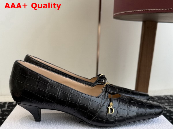 Dior Muse Pump in Black Crocodile Printed Calfskin Replica