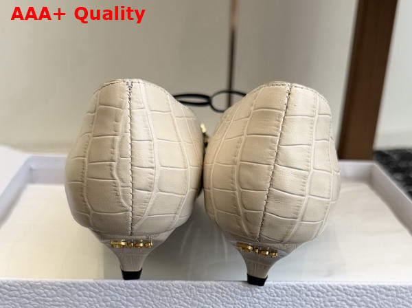 Dior Muse Pump in Black and Cream Crocodile Printed Calfskin Replica