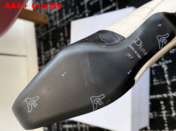 Dior Muse Pump in Black and Cream Crocodile Printed Calfskin Replica