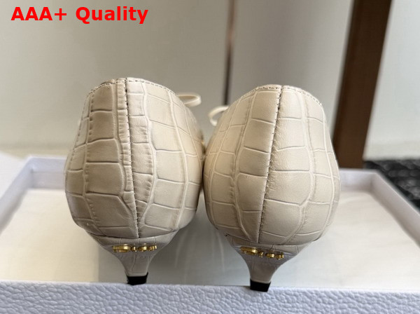 Dior Muse Pump in Cream Crocodile Printed Calfskin Replica