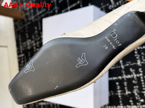 Dior Muse Pump in Cream Crocodile Printed Calfskin Replica