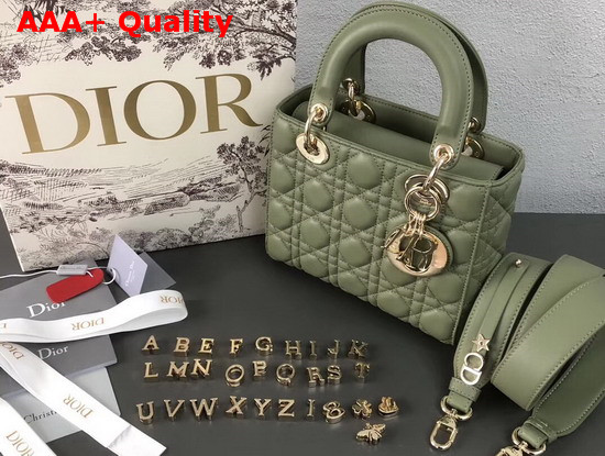 Dior My ABCDior Bag in Green Cannage Lambskin Replica