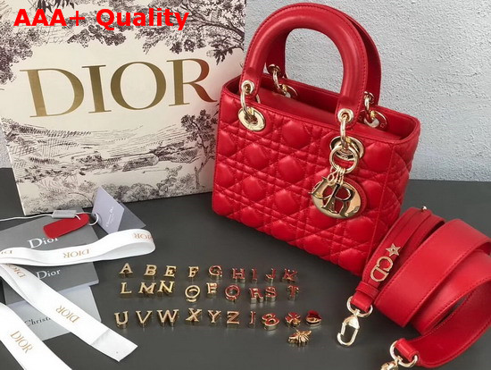 Dior My ABCDior Bag in Red Cannage Lambskin Replica