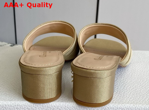 Dior My Dior Heeled Slide in Beige Grosgrain Replica