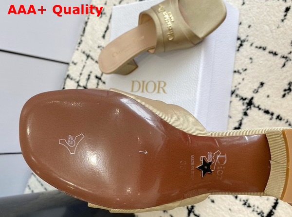 Dior My Dior Heeled Slide in Beige Grosgrain Replica