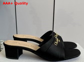 Dior My Dior Heeled Slide in Black Grosgrain Replica