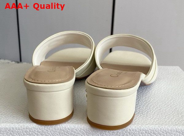 Dior My Dior Heeled Slide in White Calfskin Replica