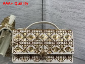 Dior My Dior Mini Bag Latte Calfskin Embroidered with Microbead and Sequin Cannage Motif Replica