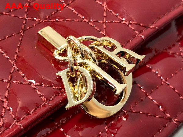 Dior My Dior Mini Bag in Cherry Red Patent Cannage Calfskin Replica