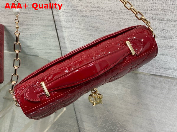 Dior My Dior Mini Bag in Cherry Red Patent Cannage Calfskin Replica