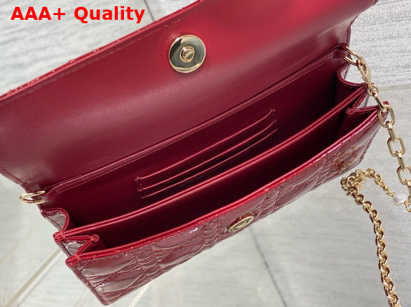 Dior My Dior Mini Bag in Cherry Red Patent Cannage Calfskin Replica