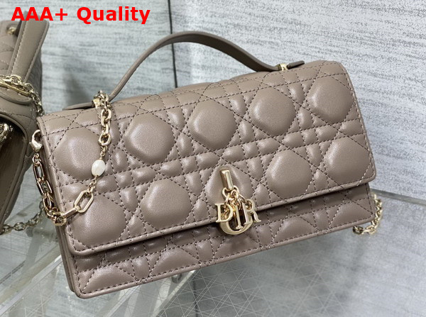 Dior My Dior Mini Bag in Elephant Gray Cannage Lambskin Replica
