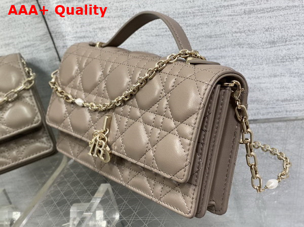Dior My Dior Mini Bag in Elephant Gray Cannage Lambskin Replica