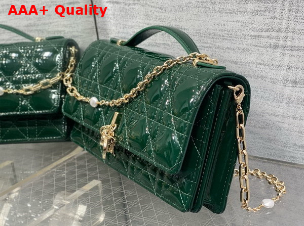 Dior My Dior Mini Bag in Green Patent Cannage Calfskin Replica