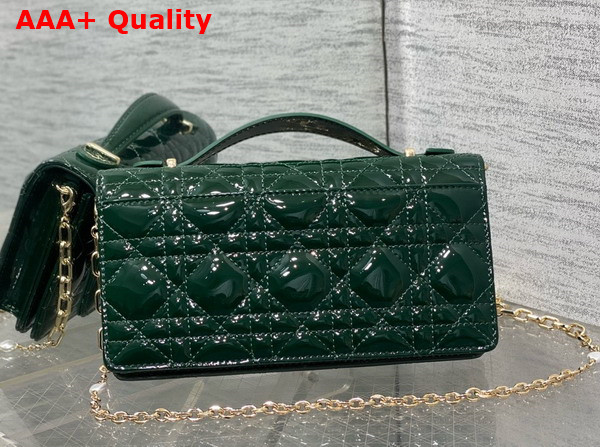 Dior My Dior Mini Bag in Green Patent Cannage Calfskin Replica