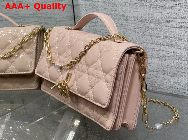 Dior My Dior Mini Bag in Light Pink Patent Cannage Calfskin Replica