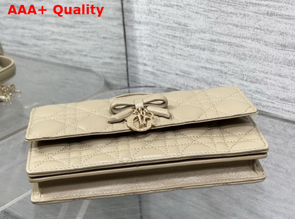 Dior My Dior Mini Bag with Leather Bow Beige Cannage Lambskin Replica