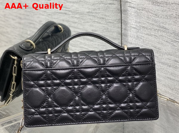 Dior My Dior Mini Bag with Leather Bow Black Cannage Lambskin Replica