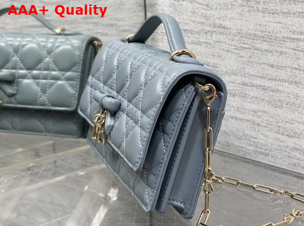 Dior My Dior Mini Bag with Leather Bow Cloud Blue Cannage Lambskin Replica