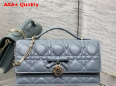 Dior My Dior Mini Bag with Leather Bow Cloud Blue Cannage Lambskin Replica