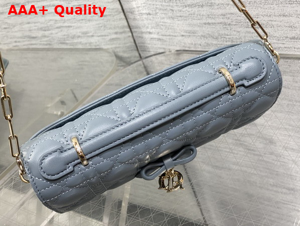 Dior My Dior Mini Bag with Leather Bow Cloud Blue Cannage Lambskin Replica