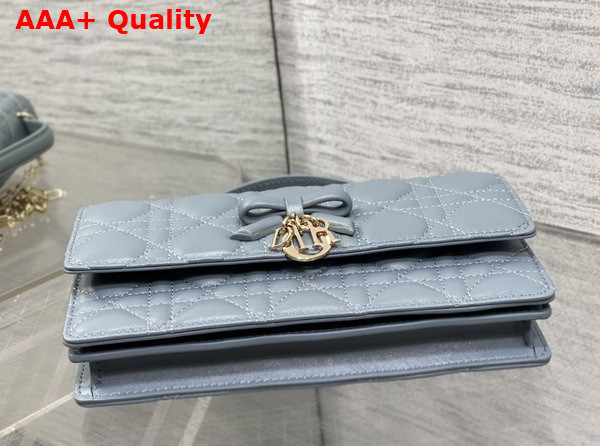 Dior My Dior Mini Bag with Leather Bow Cloud Blue Cannage Lambskin Replica