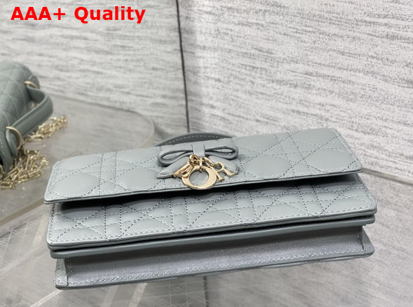 Dior My Dior Mini Bag with Leather Bow Cloud Gray Cannage Lambskin Replica