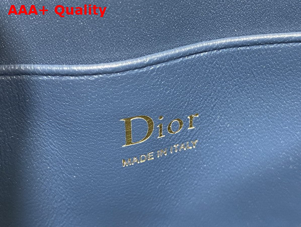 Dior My Dior Mini Bag with Leather Bow Deep Ocean Blue Cannage Lambskin Replica