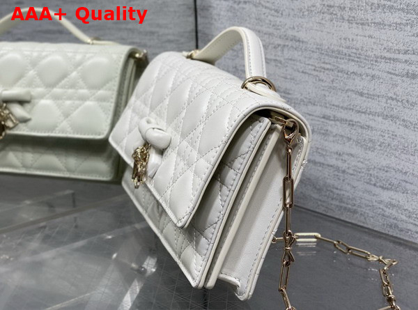 Dior My Dior Mini Bag with Leather Bow Latte Cannage Lambskin Replica