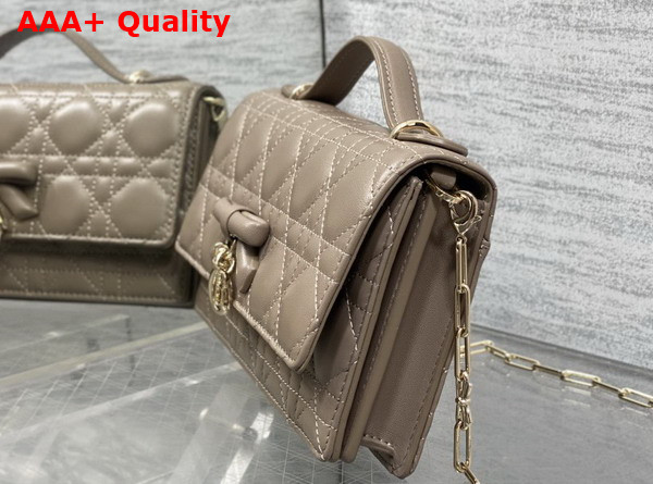 Dior My Dior Mini Bag with Leather Bow Nude Cannage Lambskin Replica