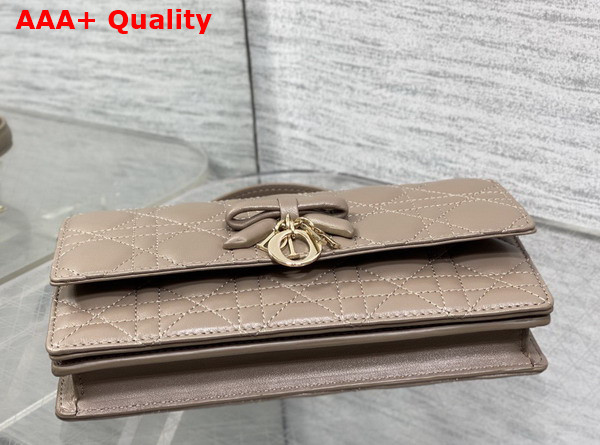 Dior My Dior Mini Bag with Leather Bow Nude Cannage Lambskin Replica