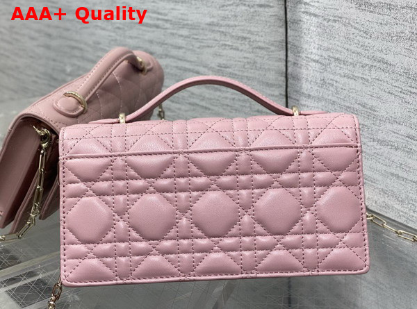 Dior My Dior Mini Bag with Leather Bow Pink Cannage Lambskin Replica