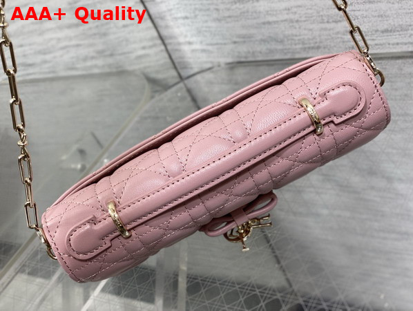 Dior My Dior Mini Bag with Leather Bow Pink Cannage Lambskin Replica
