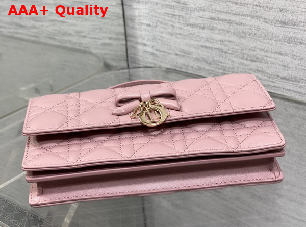 Dior My Dior Mini Bag with Leather Bow Pink Cannage Lambskin Replica